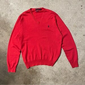 Polo by Ralph Lauren Red V-Neck Sweater